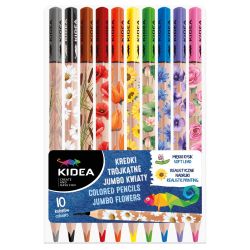 KIDEA Jumbo цветни моливи 10 цв. Цветя
