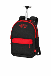 TUT Neon ученическа раница с колела, червени елементи