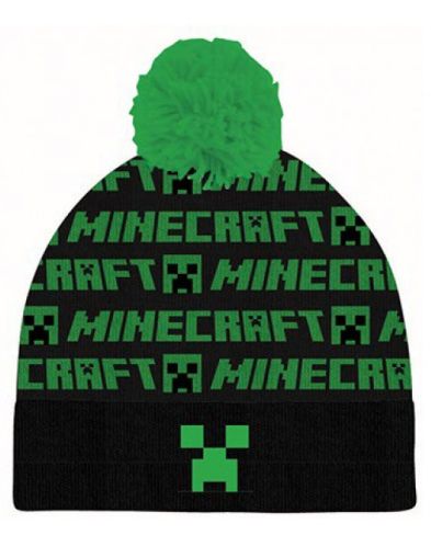 MINECRAFT  шапка с помпон