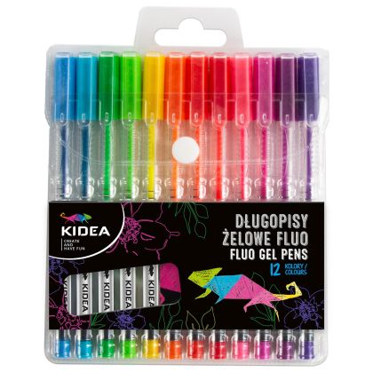 KIDEA гел химикалки 12 цв. FLUO