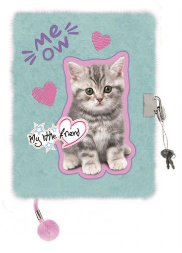Плюшен таен дневник с катинар 3D A5 My Little Friend Mint Kitty