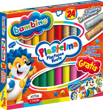 Bambino пластилин 24 цв. с подложка