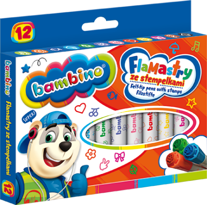Bambino флумастери с печати 12 цв.