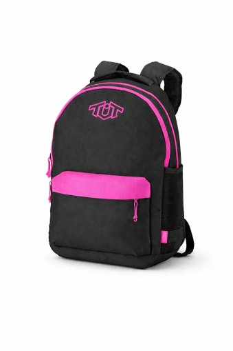 TUT Neon ученическа раница черно/розово