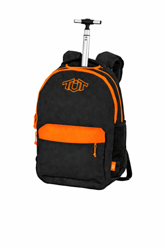 TUT Neon ученическа раница с колела, оранжеви елементи