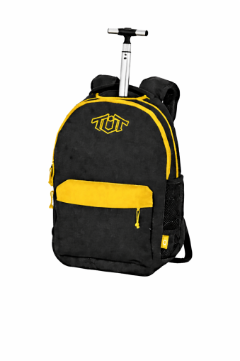 TUT Neon ученическа раница с колела, жълти елементи