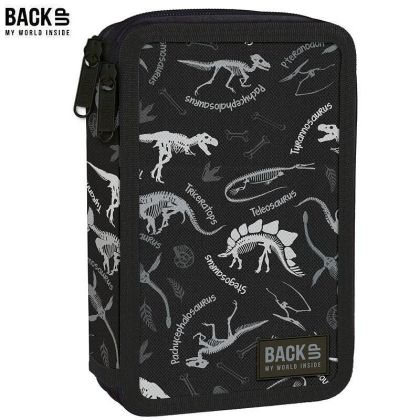 BackUp DW 114 Black Dinosaurs несесер с 2 ципа, ПЪЛЕН