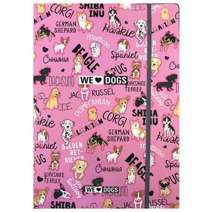 Папка с ластик А4 Lizzy Card - We love dogs
