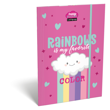 LIZZY CARD LOLLIPOP RAINBOW папка с ластик А4