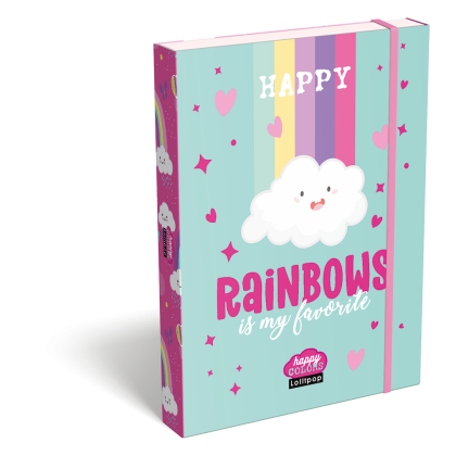 LIZZY CARD LOLLIPOP RAINBOW кутия с ластик А5
