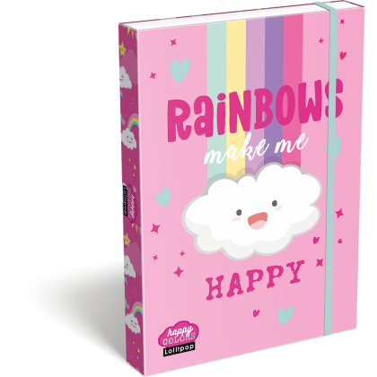 LIZZY CARD LOLLIPOP RAINBOW кутия с ластик А4