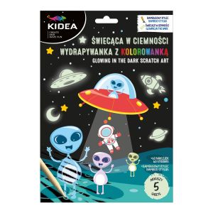 KIDEA скреч игра Космос - светеща на тъмно