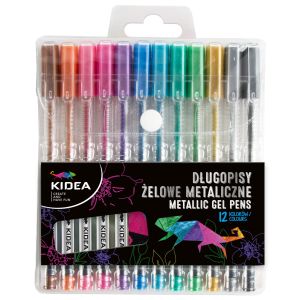 KIDEA гел химикалки 12 цв. Металикови