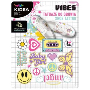 KIDEA татуировки за обувки, светещи на тъмно Good Vibes
