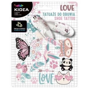 KIDEA татуировки за обувки, светещи на тъмно Love