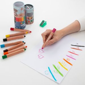 KIDEA Super Jumbo цветни моливи с острилка