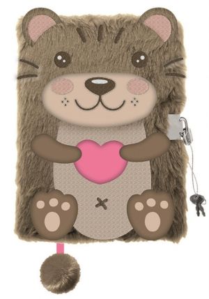 Плюшен таен дневник с катинар 3D  A5 My Little Friend OTTER