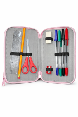 TUT Pastel  несесер с 3 ципа, ПЪЛЕН, пастелно лилаво