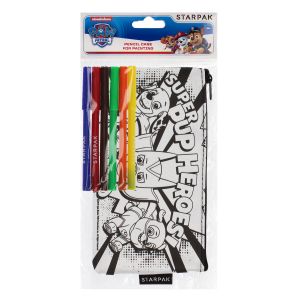 Несесер за оцветяване Starpak - Пес Патрул, 6 броя флумастери