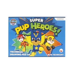 Блок за рисуване Starpak -  Пес Патрул, 10 листа, офсетов картон, асортимент