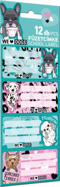 Ученически етикети Lizzy Card We Love Dogs - 12 броя