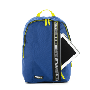 Раница Mitama - Color Touch, синьо и жълто, с подарък шапка