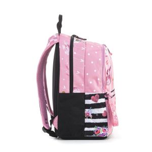 Раница Mitama PLus - Pink Flowers, с брокат + подарък шапка