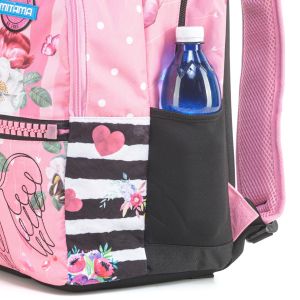 Раница Mitama PLus - Pink Flowers, с брокат + подарък шапка