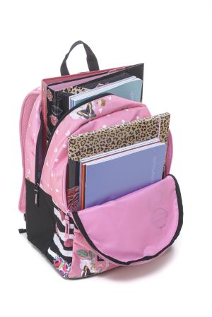 Раница Mitama PLus - Pink Flowers, с брокат + подарък шапка