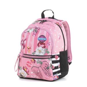 Раница Mitama PLus - Pink Flowers, с брокат + подарък шапка