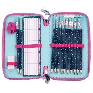 Несесер с ученически пособия Derform - Unicorn, с 2 ципа