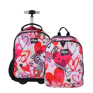 KAOS HEART QUEEN ученическа раница с колела 2 в 1