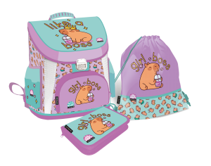 LIZZY CARD LOLLIPOP CAPYBARA комплект 3 в 1 - раница, несесер, спортна торба