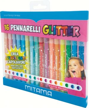 MITAMA GLITTER блестящи флумастери 16 цв.